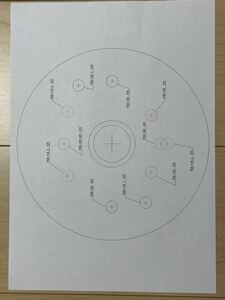 手動タイヤチェンジャー　ホイール固定穴開け用位置決め型紙　5種