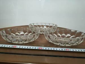 コレクション　昭和　レトロ　アンティーク　ガラス皿　小皿　料理皿　HOYA　3枚　まとめて　未使用