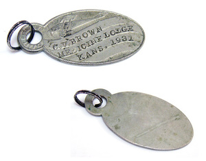 ヴィンテージ 1931 MEDICINE LODGE KEY HOLDER / 30s,DRAPER,40s,アールデコ,SWING,キーホルダー,20s,JAZZAGE,メダル,レトロ,アンティーク