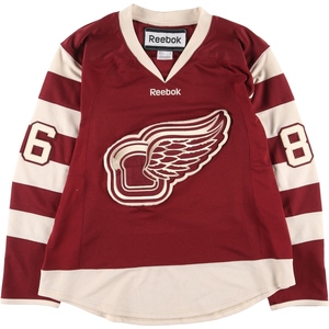 古着 リーボック Reebok NHL DETROIT RED WINGS デトロイトレッドウィングス Vネック ゲームシャツ ホッケーシャツ メンズL /eaa428349