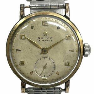 24-1203 セイコー 1741 手巻き 腕時計 スモールセコンド アンティーク 社外ベルト ゴールド 金系 メンズ レディース 男女兼用