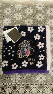 ANNA SUI　アナスイ タオルハンカチ　アップリケ蝶　花