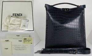 2021 FENDI フェンディ PPEKABOO ピーカブー ISeeU TOTE COCCO MATT クロコダイル ニロティカス マット トートバッグ MADE TO ORDER b6428