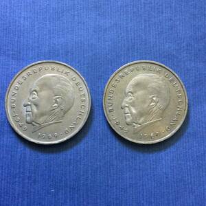 ドイツ硬貨2マルクコイン1976年1977年2枚