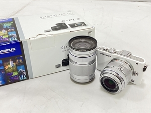 【動作保証】 OLYMPUS PEN Lite E-PL3 ミラーレス一眼レフ カメラ 14-42mm 3.5-5.6 40-150mm 4-5.6 ダブルズームキット 中古 H8840142