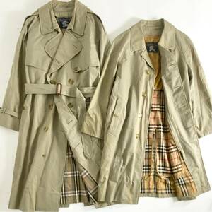 d25② 2点まとめ セット売り BURBERRY PRORSUM バーバリー トレンチコート ノバチェック ライナー付 ロングコート メンズ 紳士服