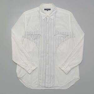 TH3855//*コムデギャルソンオム/COMME des GARCONS HOMME*メンズS/製品洗い/切り替えデザイン/ドッキング/長袖シャツ/無地+ストライプ