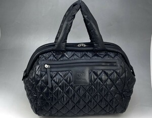 ★☆CHANEL コココクーン ハンドバッグ ミニボストン キルティング ナイロン レザー ブラック ☆★