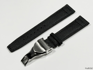 ラグ幅：20mm レザーベルト 腕時計ベルト ファブリック ブラック 腕時計用バンド【ロレックス チューダー58 TUDOR58 ROLEX対応】