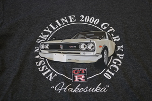 GT-R R34 スカイライン　ハコスカ　Tシャツ　チャコールグレー　メンズ　LL　半袖　新品 未使用　