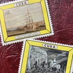 52122セール現品限り　外国切手未使用　キューバ発行絵画帆船他2種揃
