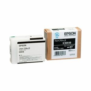 【新品】（まとめ） エプソン EPSON PX-P／K3インクカートリッジ フォトブラック 80ml ICBK48 1個 【×6セット】