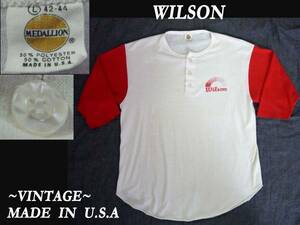 ビンテージ medallion ボディ Wilson ウイルソン USA アメリカ製 7分Tee ガーメンツ vintage ウエアハウス champion マッコイズ RRL モデル
