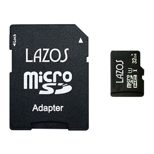 【20個セット】 Lazos microSDHCメモリーカード 32GB UHS-I CLASS10 紙パッケージ L-B32MSD10-U1X20