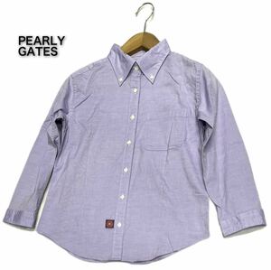 PEARLY GATES★パーリーゲイツ★（1）コットン ボタンダウン シャツ /ラベンダー系 美品