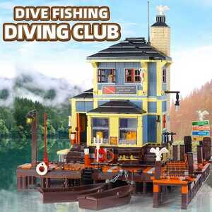 最安値[新作] LEGO互換 LEGO風 クリエイター ボートハウス ダイビングクラブ 1460ピース