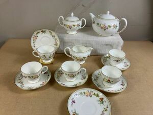 ◆GA89 ティーセット まとめ ウエッジウッド WEDGWOOD カップ×5、ソーサー×6、ティーサーバー、ミルクサーバー、シュガーポット◆T