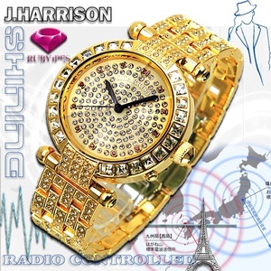J.HARRISON ジョンハリソン 腕時計 メンズ 電波 時計 電池式 天然ルビー１石付 シャーニング JH-088M (46) 新品