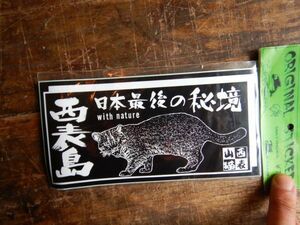 081202 IRIOMOTE WILD CAT ステッカー日本最後の秘境　西表島山猫　20x10cm　未使用