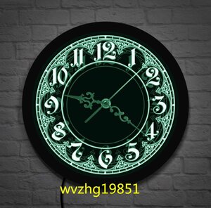 LHH667★LED7色変化 壁掛け時計 壁掛け 柱時計 装飾 照明 ライト ネオン アナログ インテリア オブジェ ネオンサイン アナログ時計
