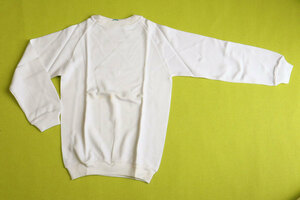 568-S　昭和の体操着　白　長袖　150㎝　クルーネック　日本製　エトワール海渡　新古品　未使用　わけあり　男女兼用　　