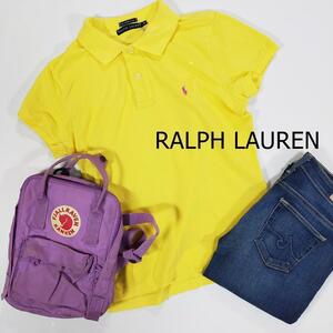 RALPH LAUREN ラルフローレン ポロシャツ サイズM イエロー 黄色 半袖 シンプル 刺繍