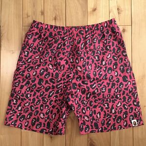 Leopard camo nylon shorts Sサイズ Pink a bathing ape BAPE ハーフパンツ エイプ ベイプ アベイシングエイプ 豹柄 beach pants w655