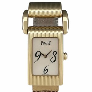 ピアジェ PIAGET ミスプロトコール 5321 腕時計 YG レザー クォーツ アイボリー レディース 【中古】