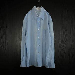 ARNYS Paris Cotton Voile Plain Shirt アルニス ブルー 青 綿 コットン ボイル シャツ フランス ヴィンテージ ビンテージ 80s 90s