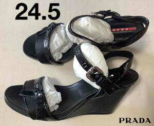 ☆★見逃せない★☆ 超美品 ！PRADA SPORT プラダ スポーツ ウェッジソール サンダル 39号 24.5 ！