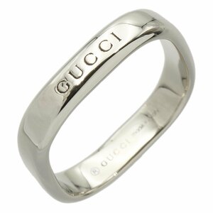 ★Y1238 仕上済!! グッチ 9号 K18WG ロゴ スクエア リング GUCCI レディース★