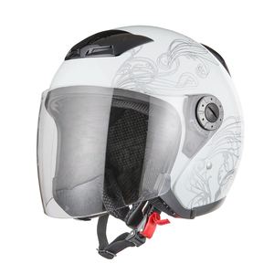ヘルメット ジェット グラフィック ホワイト サイズXL SG規格 PSCマーク取得 バイクパーツセンター