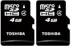 2枚 東芝  microSDHC メモリーカード 4GB SD-ME004GS