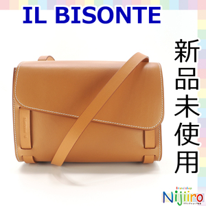 【新品未使用】イルビゾンテ IL BISONTE ショルダーバッグ 斜め掛け ボディバッグ ナチュラル クロスボディ バック ブラウン 茶色