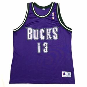 【90s】Champion チャンピオン NBA ミルウォーキーバックス グレンロビンソン ユニフォーム メンズ48/XL 紫 タンクトップ ヴィンテージ