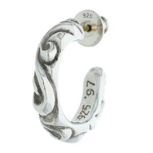 クロムハーツ Chrome Hearts HOOP SCROOL 1/スクロールフープ シルバーピアス 中古 NO05