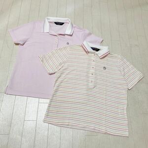3690☆ MUNSINGWEAR マンシングウェア ポロシャツ2点セット 半袖ポロシャツ レディース M ピンク ボーダー