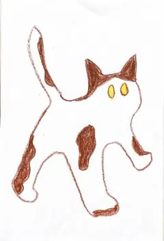 【にゃんだにゃ？】ねこにゃんにゃん　クレヨン画