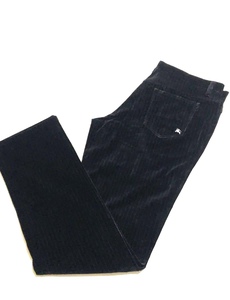 【新品タグ付き、正規品】 BURBERRY BLACK LABEL バーバリー ブラックレーベル ベロア ストライプ パンツ ホース刺繍 5ポケット サイズ79