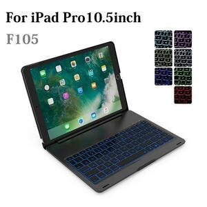 F8S iPad Pro 10.5インチ/Air3用Bluetooth ワイヤレス キーボードケース ノートブック 7カラーバックライト付 オートスリープ機能 金