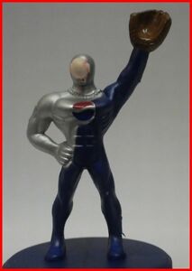 送料込【中古】ペプシ★ペプシマンPEPSI-MAN★ボトルキャップ フィギュア【OOPS!】キャッチボールでボールが顔面直撃■