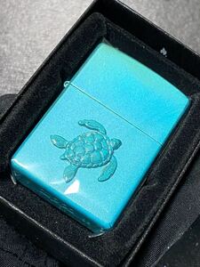 zippo 海亀 立体メタル 特殊加工 希少カラー ヴィンテージ 2002年製 シルバーインナー 2002年製 ケース 保証書付き