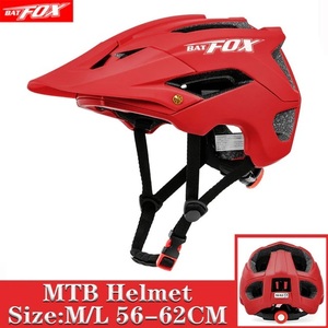 Batfox-男性用,マウンテンまたはロードサイクリング用の自転車用ヘルメット　赤２