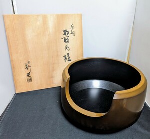 ☆未使用品☆　面取風炉 一ノ瀬宗也　五徳　2点セット　造唐銅面　風炉 茶道具 唐銅 面取風炉 煎茶道具　(01276