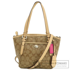 COACH コーチ F26182 シグネチャー 2WAY トートバッグ PVC レディース 中古