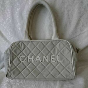 CHANEL★ボストン グレー★ハンド バック bag sport スポーツ ライン★シャネル 白 ホワイト ミニ マトラッセ トート キャンバス レザー 革