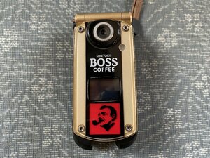サントリー BOSS COFFEE ボス電 ドコモ FOMA P900i 携帯電話　2005年製▼サントリーボスガラケー