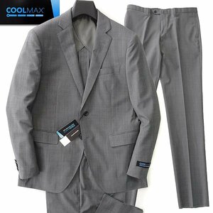 新品 スーツカンパニー 春夏 COOLMAX 2パンツ スーツ YA5(細身M) 灰 【J52055】 170-8D メンズ セットアップ 洗濯可 スペア 盛夏 サマー