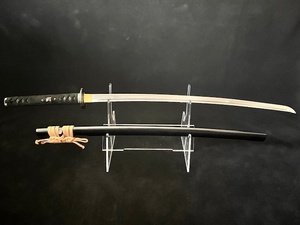 【本格居合刀 特注品】本牛裏革柄巻 二尺四寸 抜身重890g