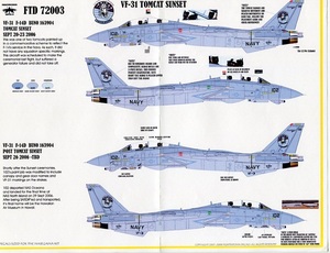 1/72 ファイタータウンデカール　F-14D VF-31 トムキャットサンセット